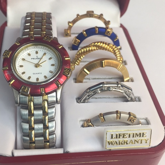 Peugeot Accessories Peugeot Womens Silver Interchangeable Watch Set